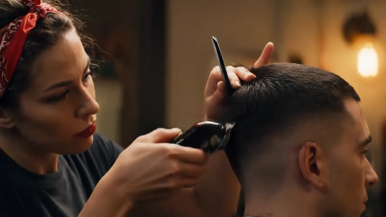 Getting a haircut