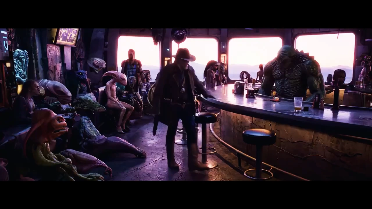 Crowded cantina lounge bar