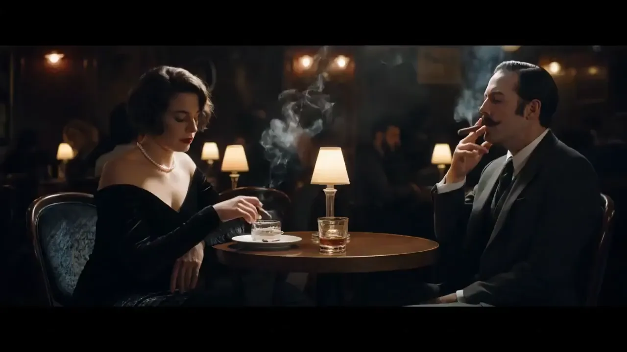 A man and a woman are sitting at the table talking