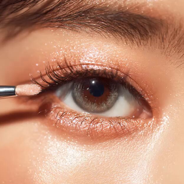 Woman's eye natural makeup