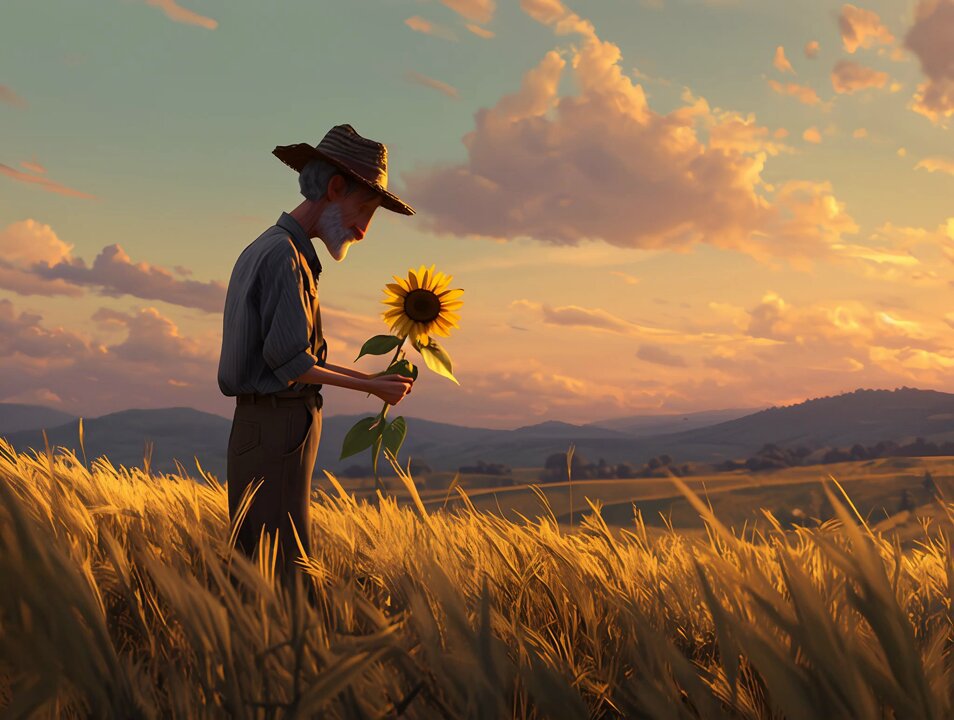 Walking through the field
