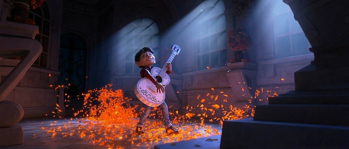 Boy plays guitar