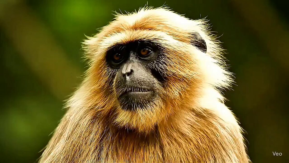 Extreme close-up wildlife portrait - Golden langur